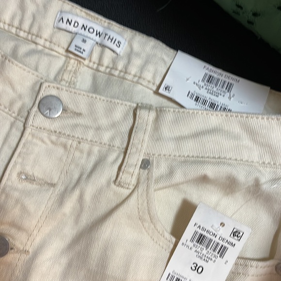 Cream denim highrise flare pants - Picture 2 of 5